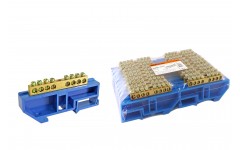 Шина "N" нулевая с изолятором на DIN-рейку 6x9мм стойка бол. 8 групп TDM