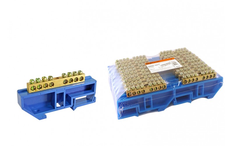 Шина "N" нулевая с изолятором на DIN-рейку 6x9мм стойка бол. 8 групп TDM