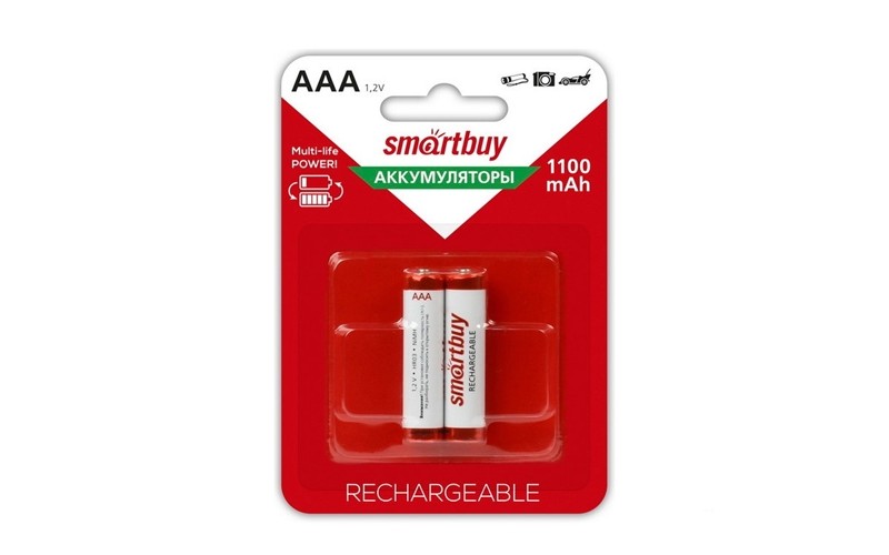 Аккумулятор NiMh Smartbuy AAA/2BL 1100 mAh (24/240) (SBBR-3A02BL1100)