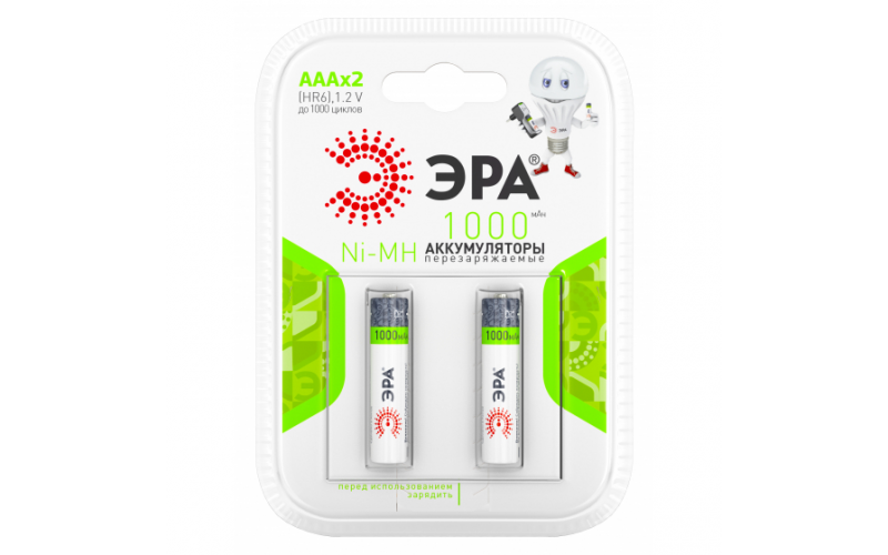 Элемент питания ЭРА HR03-2BL 1000mAh