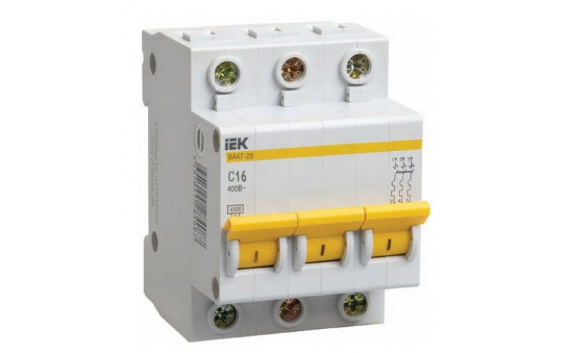 ВА47-29 3Р 6А 4,5кА х-ка С ИЭК автоматический выключатель