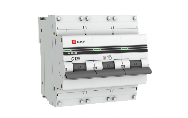 Автоматический выключатель ВА 47-100, 3Р 125А 10кА EKF PROxima