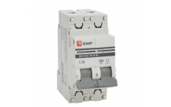 Автоматический выключатель ВА 47-63, 2Р 20А 4,5кА EKF PROxima