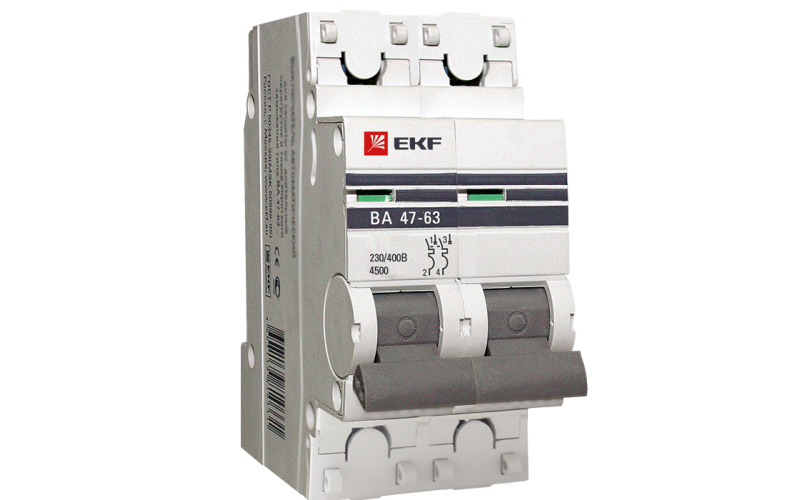 Автоматический выключатель ВА 47-63, 2Р 63А 4,5кА ЭКФ