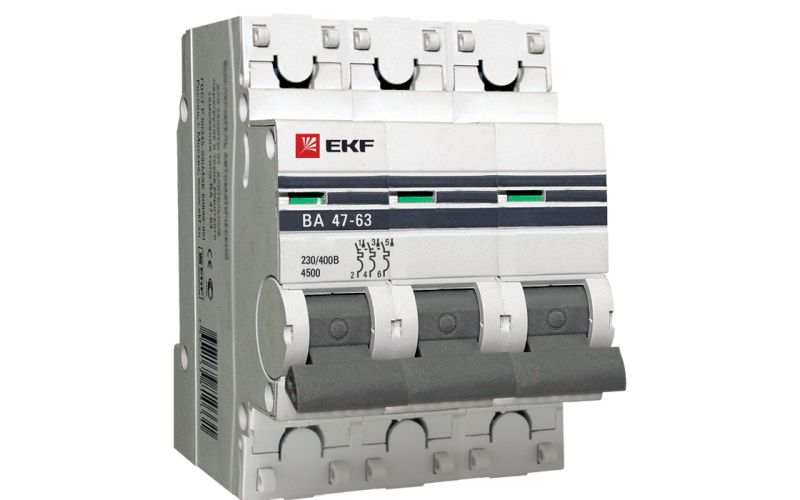 Автоматический выключатель ВА 47-63, 3Р 1А 4,5кА ЭКФ