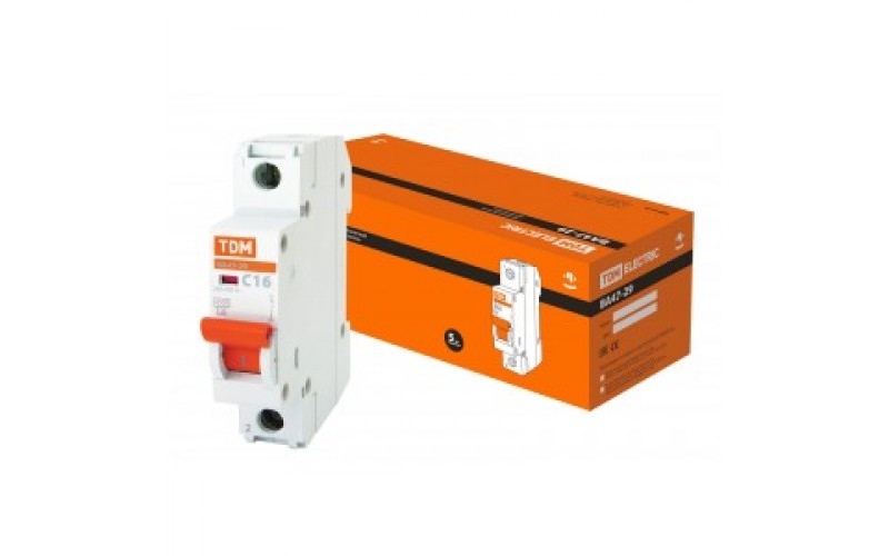  Автоматический выключатель ВА47-29 1P, 16А; 4,5кА; х-ка C.