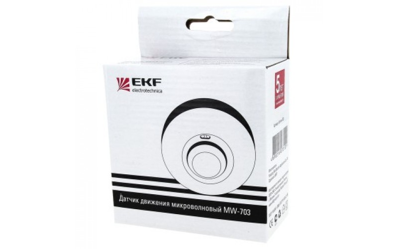 Микроволновый датчик движения бел. 1200Вт 360гр. до 8м IP20 MW-703 EKF PROxima EKF РФ