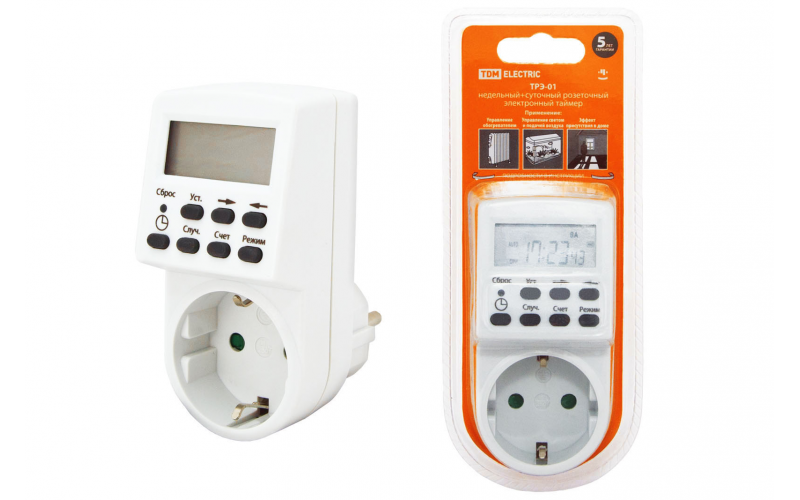 Таймер розеточный, 7-дневная программа 16 А TDM