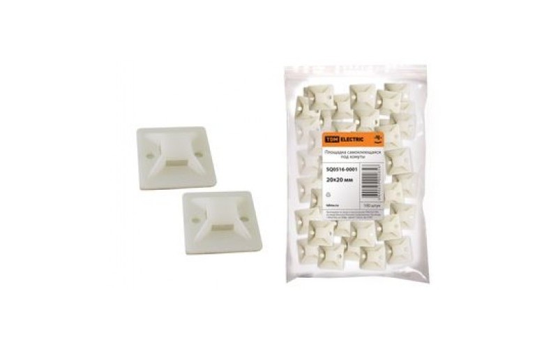 Площадка самоклеющаяся 20х20 под хомуты (100шт) TDM