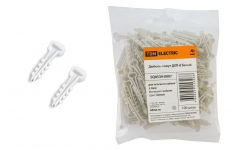 Дюбель-хомут ДХП-8 для плоского кабеля 5-8мм нейлон белый (100шт) TDM