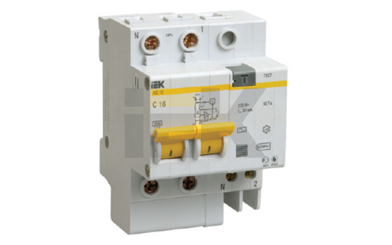 IEK Дифференциальный автоматический выключатель АД12 2Р 25А 300мА