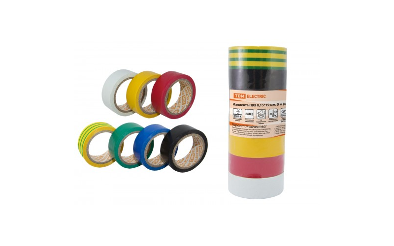 Изолента ПВХ 0,15*19мм 5м (набор 7 цветов) TDM