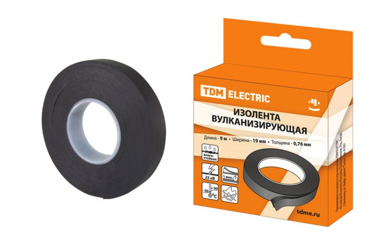 Изолента вулканизирующая 19 мм 9 метров TDM