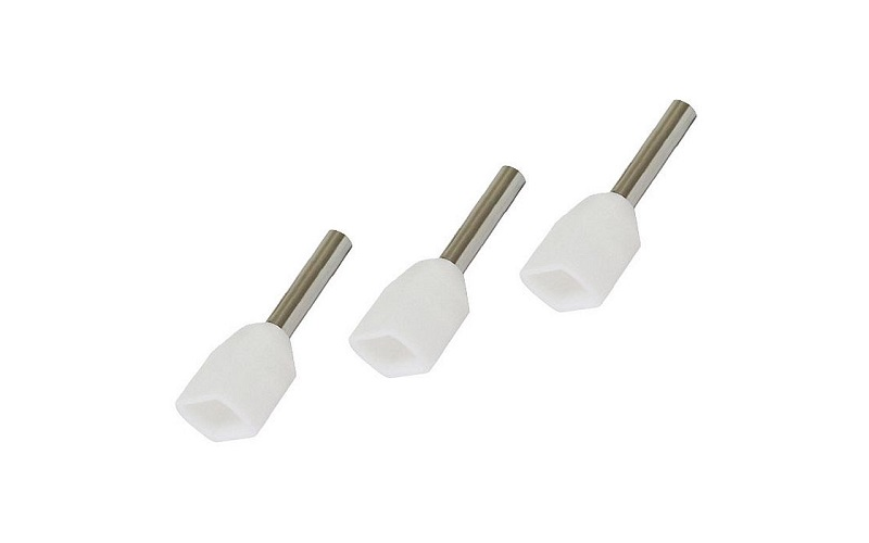 Наконечник штыревой втулочный изолированный (двойной) НШвИ (2) 0,75х10 белый (100 шт) TDM