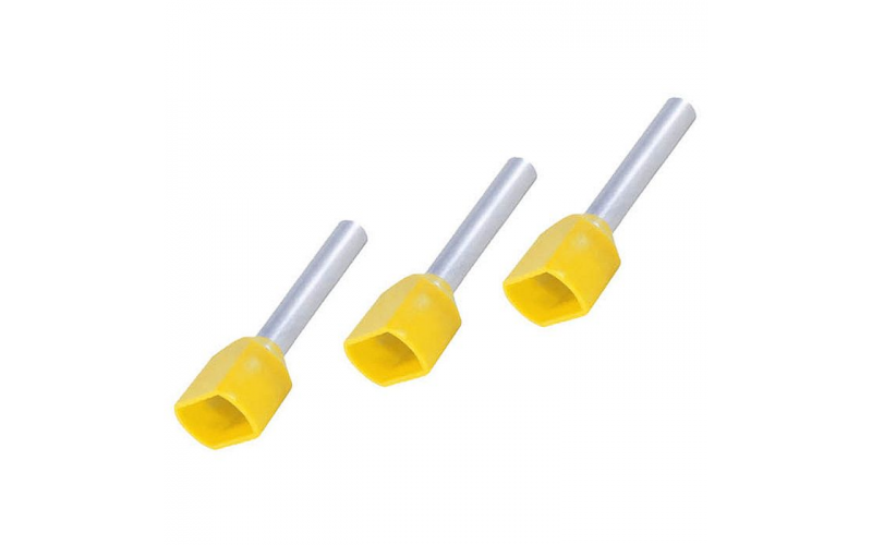 Наконечник штыревой втулочный изолированный (двойной) НШвИ (2) 1,0х10 желтый (100 шт) TDM