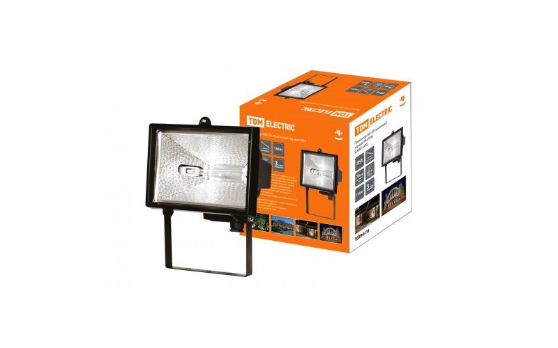 Прожектор ИО150 галогенный черный IP54 TDM
