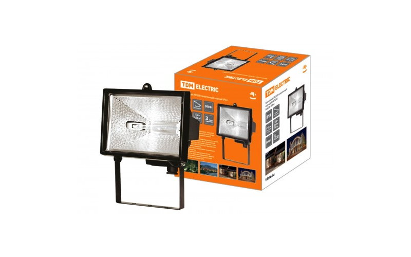 Прожектор ИО500 галогенный черный IP54 TDM