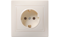 РС10-3-ККм розетка 1местн.с з/к без защ.штор.16А КВАРТА (кремовый)