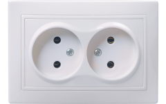 РС12-2-КБ розетка 2местн.без з/к без защ.штор.10А КВАРТА (белый)