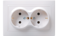 РС12-3-КБ розетка 2местн.с з/к без защ.штор.16А КВАРТА (белый)
