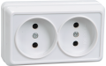 РС22-2-ОБ розетка 2местн.без з/к 10А откр. уст. ОКТАВА (белый)