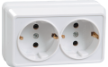 РС22-3-ОБ розетка 2местн.с з/к 16А откр. уст. ОКТАВА (белый)