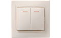 ВС10-2-1-ККм выключатель 2кл с инд 10А КВАРТА (кремовый)