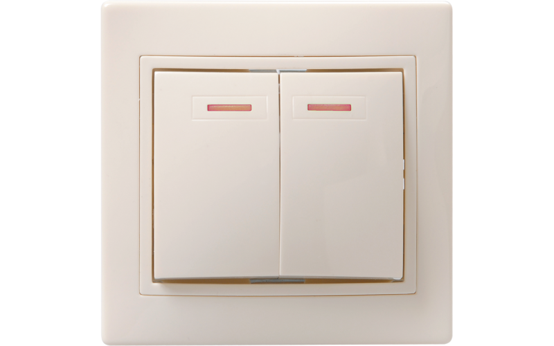ВС10-2-1-ККм выключатель 2кл с инд 10А КВАРТА (кремовый)