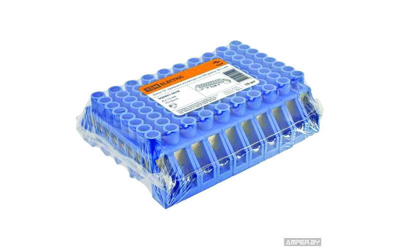 Шина N нулевая с изолятором на DIN-рейку 6x9мм стойка большая 12 групп TDM 