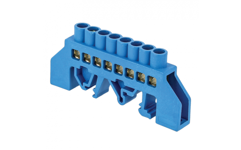 Шина "0" 125А 8 отверстий нейлон. корп. на DIN-рейку латунь EKF PROxima