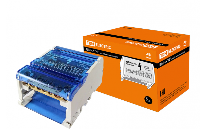 Шина N нул. на DIN-рейку в корпусе 4х7групп TDM