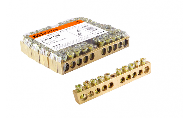 Шина N нулевая 6х9мм 10/1 (10 групп/крепеж по центру) TDM