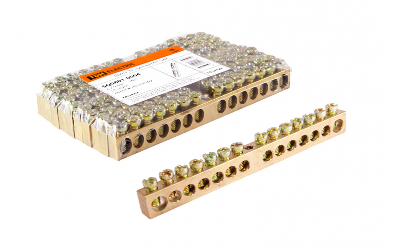 Шина N нулевая 6х9мм 14/1 (14групп/крепеж по центру) TDM