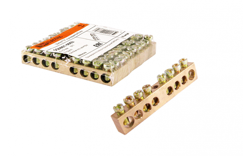 Шина N нулевая 6х9мм  8/1 (8групп/крепеж по центру) TDM