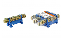 Шина N нулевая с изолятором на DIN-рейку 6x9мм стойка мал. 12 групп TDM