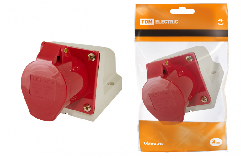 Силовая стацион.роз.о/п 125 3Р+РЕ+N 32А 380В IP44, TDM