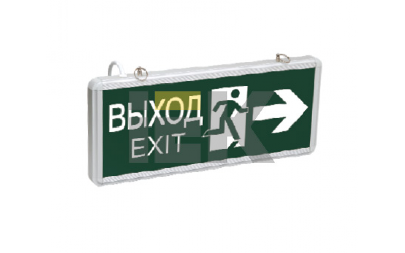 IEK Светильник аварийный на светодиодах, ССА1003 1,5ч., 3Вт, двустор., ВЫХОД-EXIT стрелка/фигура