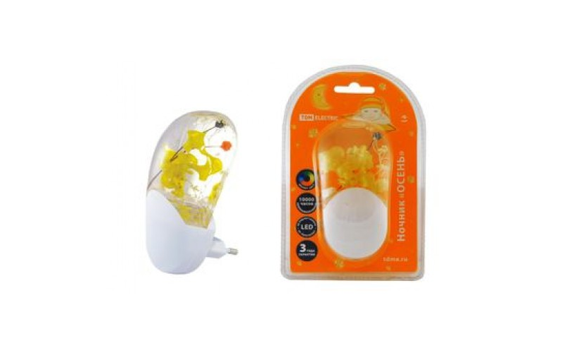 Ночник "Осень" с датчиком света, светодиодный, 1Вт, 220В TDM