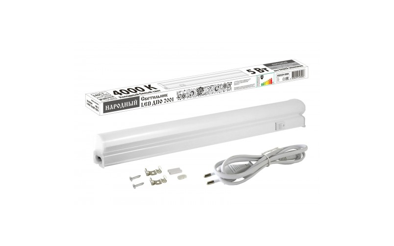Светильник LED ДПО 2001 5 Вт, 4000К, IP40, Народный