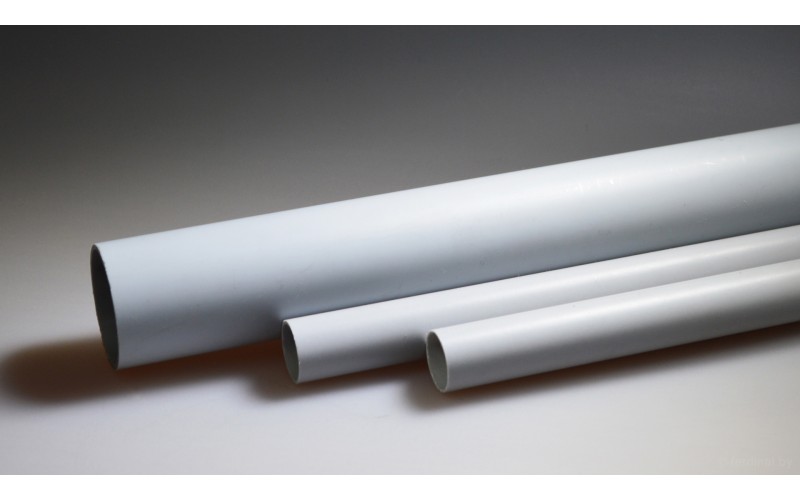 Труба ПВХ жёсткая гладкая d32мм, лёгкая, 3м, цвет серый