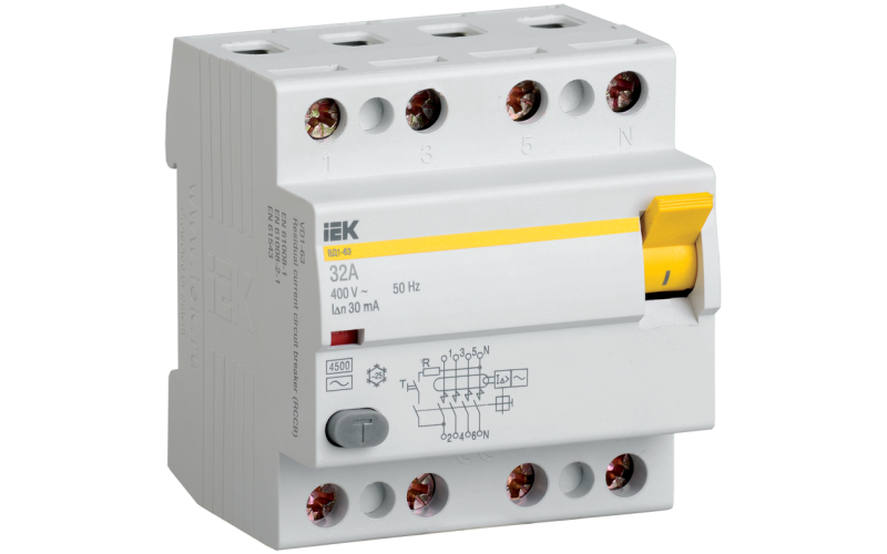 УЗО ВД1-63 4Р 32А 30 мА ИЭК выключатель дифференцированный