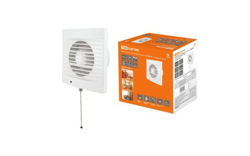 Вентилятор бытовой настенный 100 СВ, с выключателем, ТДМ